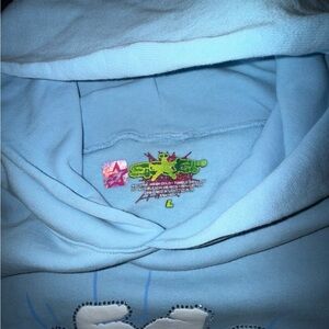 Sp5der Sky Blue hoodie